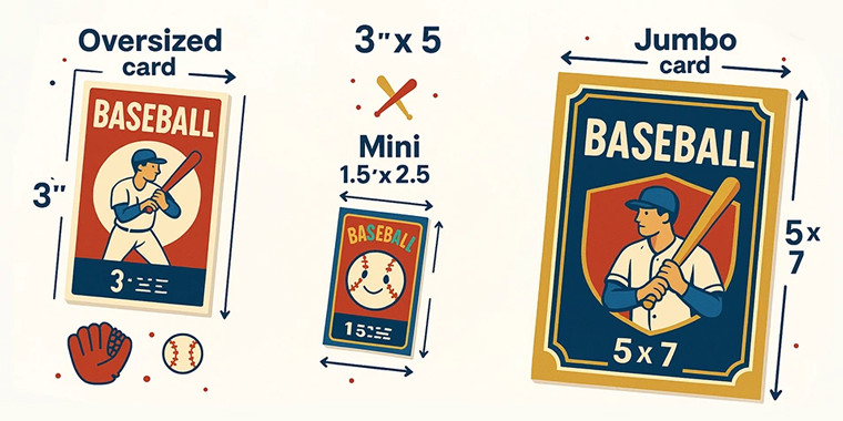 oversized mini and non standard baseball cards